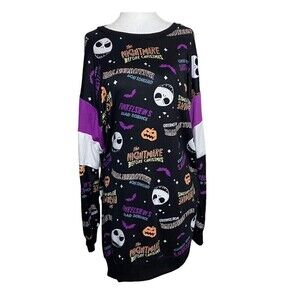 Disney The Night Before Christmas Sleepwear Top Womens Large (12/14) Long Sleeve